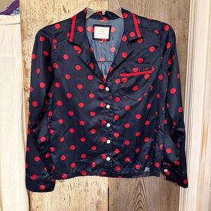 SET! Abercrombie & Fitch Navy and Red Polka Dot 2 Piece Pajama Size S